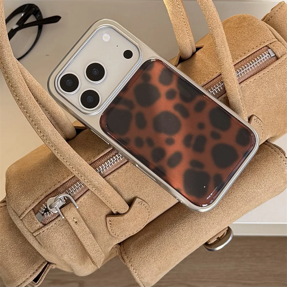 

New luxury drop glue leopard print amber platinum retro for iPhone 17 Pro/13/14/15/16 Pro Max anti drop edition all inclusive