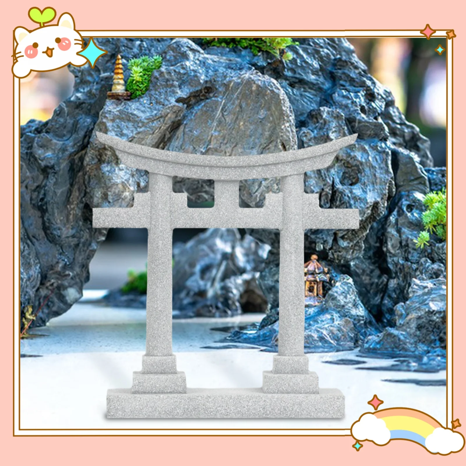Aquarium Fish Japan - ญี่ปุ่น Torii Gate ศาลเจ้ารุ่น Figurine ภูมิทัศน์เครื่องประดับสําหรับตกแต่งพิพิธภัณฑ์สัตว์น้ําตกแต่งถังปลา