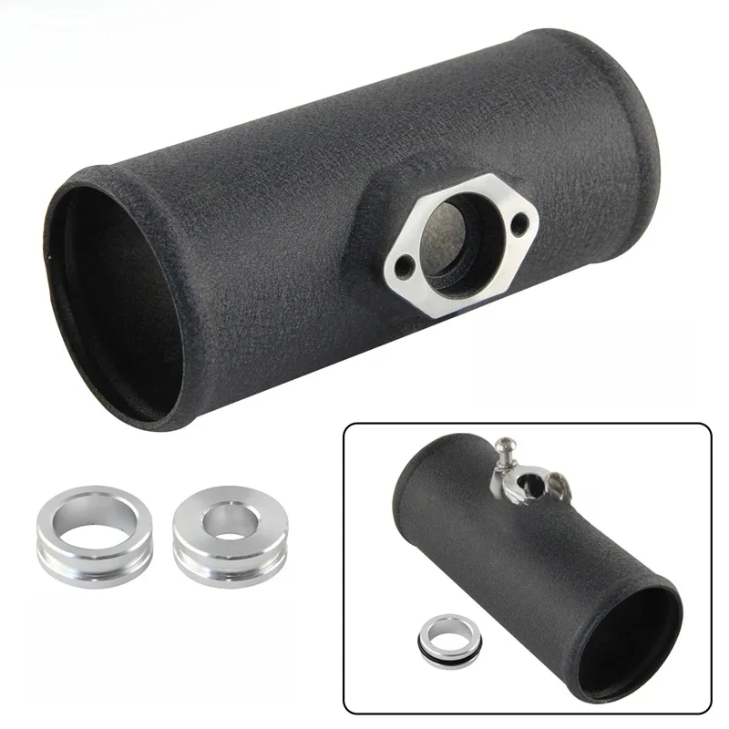 Aluminiowy adapter kołnierza 2,5 "63 mm do Volkswage VW Jetta Golf Beetle A4 MK4 1.8T silnik 98-05 czujnik mapy kołnierz czarny/srebrny — zdjęcie 2