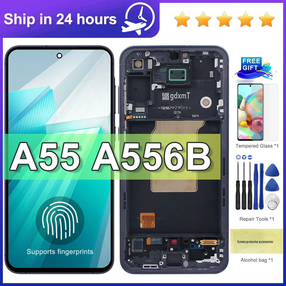 6.6'' Super AMOLED For Samsung A55 5G LCD Display Touch Screen Digitizer For Samsung A556E A556U A556B A5560 LCD Replacement