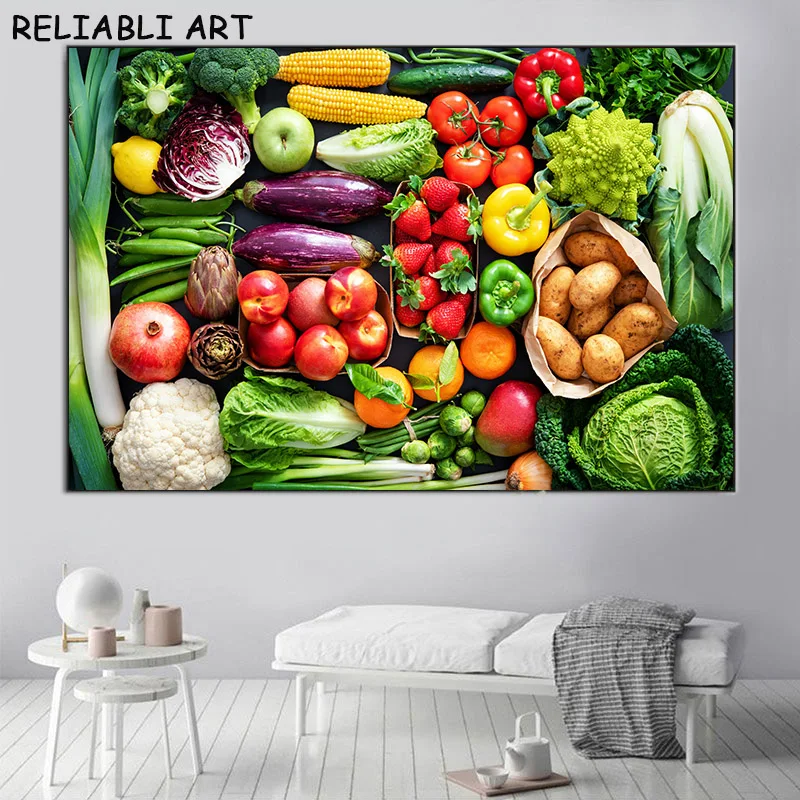 Apple And Grape Pictures Print On Canvas Wall Poster Fruit Painting Home Art For Kitchen And Restaurant Decoration Cuadros