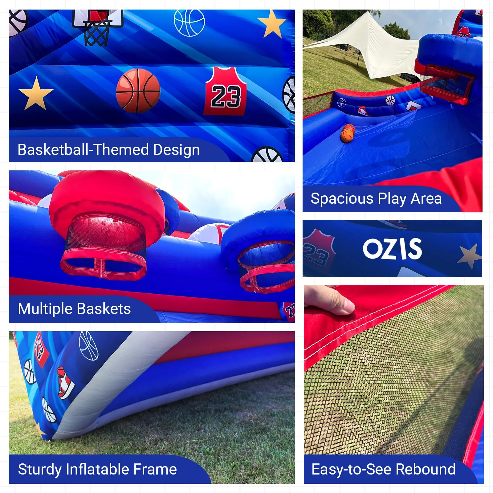 Inflatable Basketball Hoop Shot with Balls10ft Party Basketball Game with Blower Indoor/Outdoor Shot Basketball Interactive Game