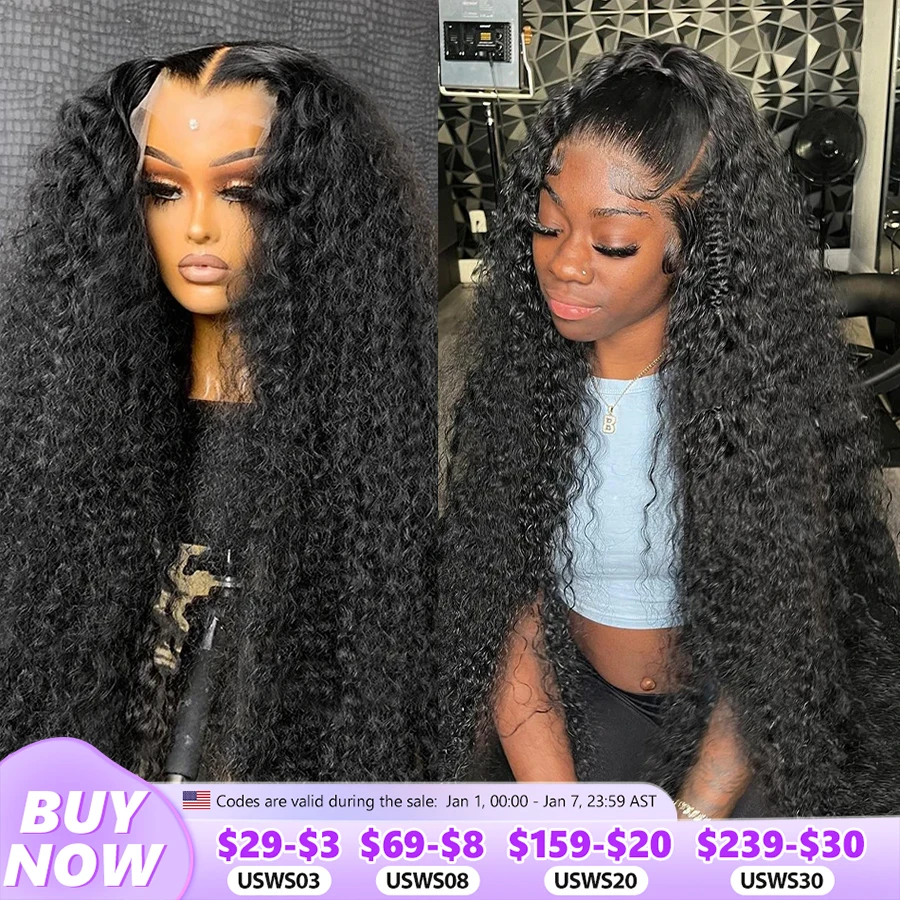 Deep Wave 13x6 HD Lace Frontal Wig 200% Transparent 13x4 Water Wave Lace Frontal Human Hair Wigs For Women 4x4 Lace Wig