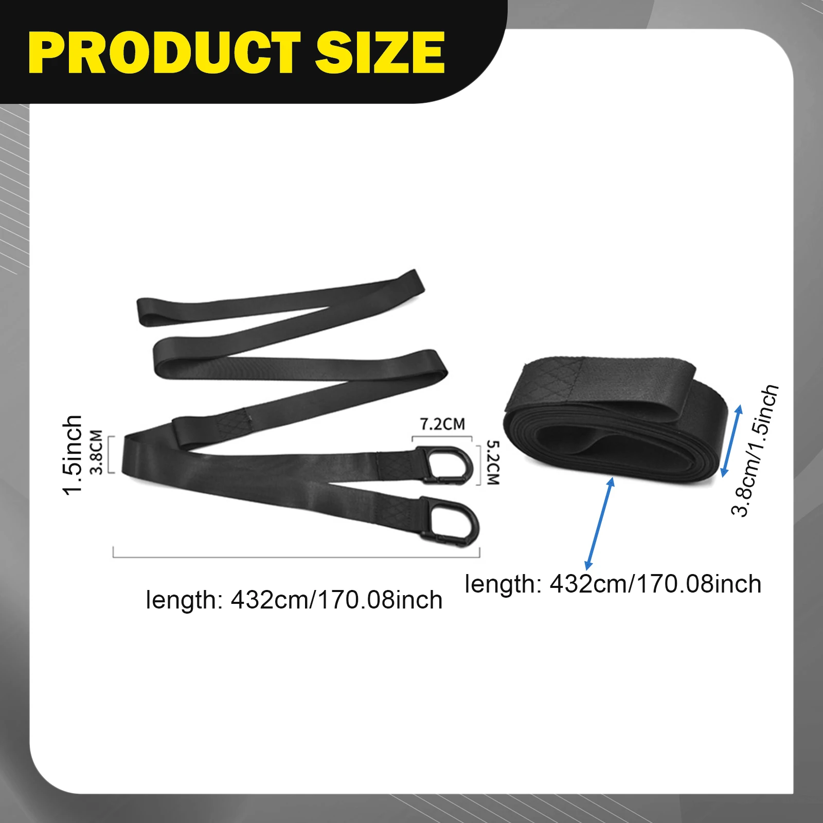 الثقيلة حزام سحب الثلج مع السنانير اضافية طويلة الطوارئ على الطرق الوعرة حبل للسحب عززت زلاجات سحب حبل الملحقات