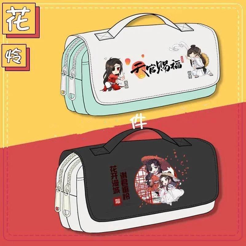 Anime Heaven Official’s Blessing Pencil Cases Tian Guan Ci Fu Hua Cheng Xie Lian Cosplay Cute Pencil Box Cosmetic Storage Bag