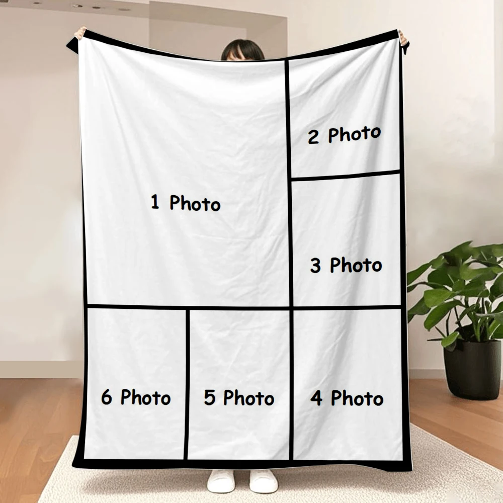 [Custom] 1pc Custom Blanket with Photo, Outdoor Camping Blanket, Extra-Soft Personalized Blanket, High-Definition Printed
