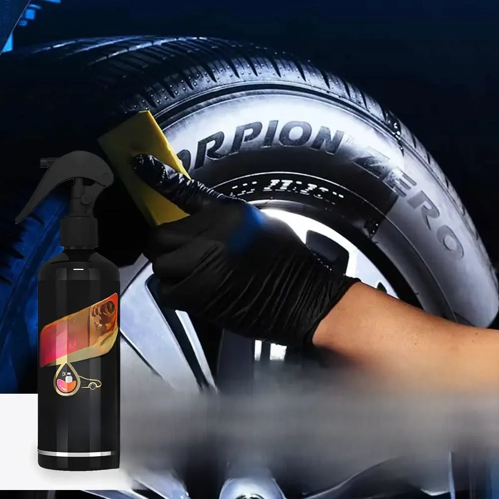 Powłoka nabłyszczania opon samochodowych Błyszczyk do opon Plastikowy gumowy środek do renowacji kół Spray Polerowanie Rozjaśniacz Auto Detailing samochodowy — zdjęcie 2