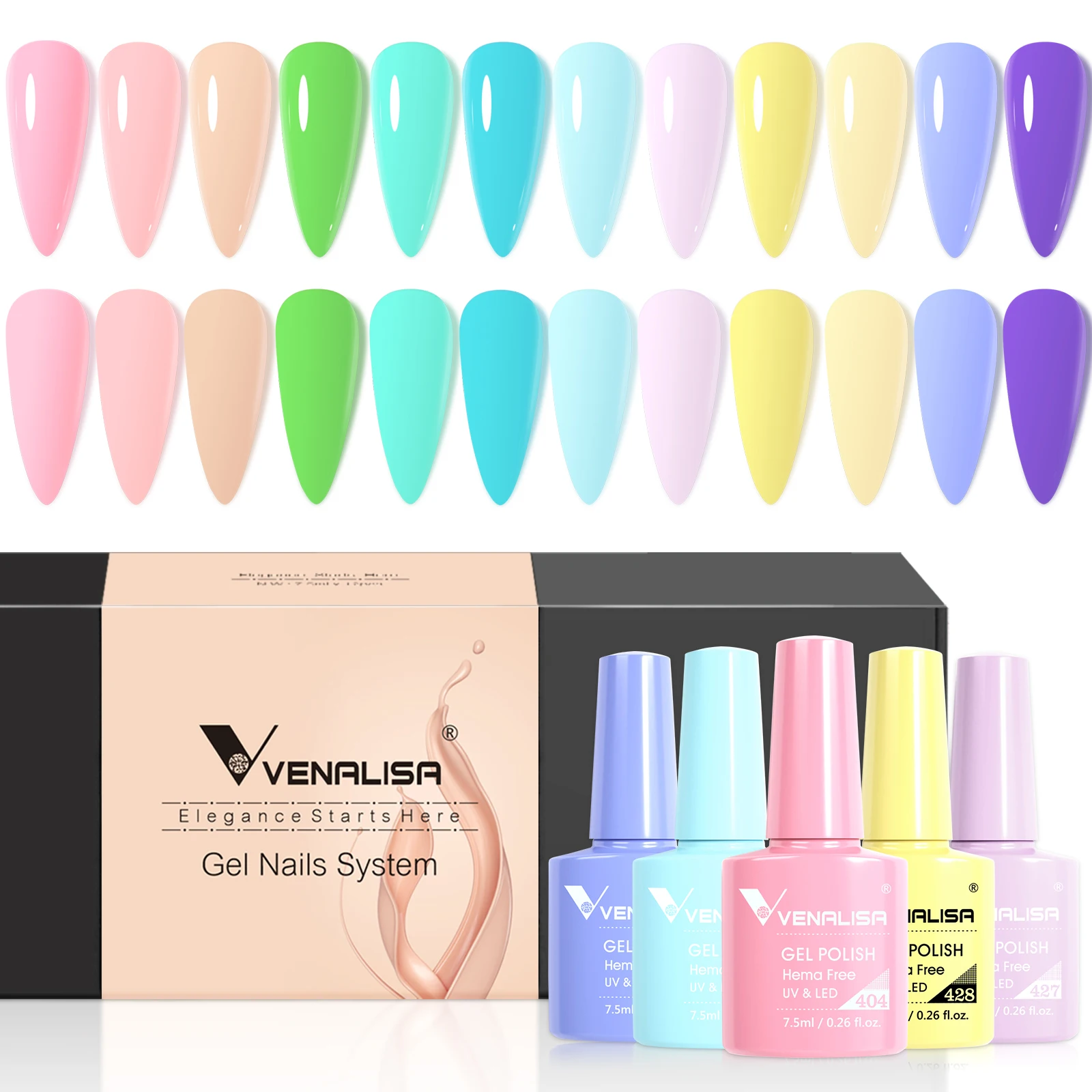 12 pz/kit Venalisa Gel smalto per unghie riflettente Frash Gel pigmento Nail Art Manicure Neon Color Gel scatola di marca per le donne regalo VIP