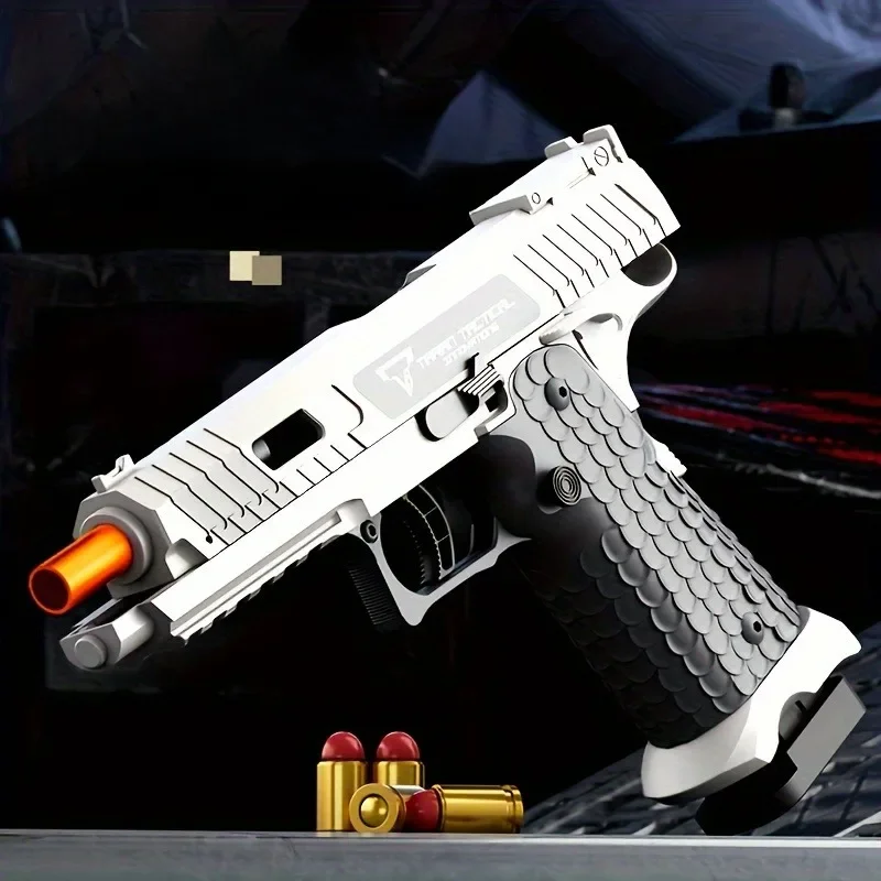 TTI 2011 Pistola Shell jogando disparo contínuo Blowback Soft Bullet Gun vazio pendurado presente de