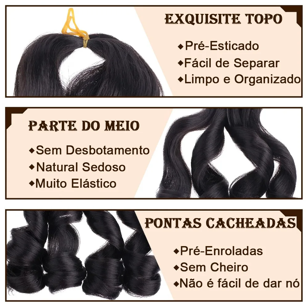 Cabelo جامبو بوهو الضفيرة الضفائر الفرنسية الفقرة الكروشيه الضفائر Cabelo جامبو Cacheado Fibra Orgânica de Alta Qualidade 400 جرام 65 سنتيمتر بوهو #5
