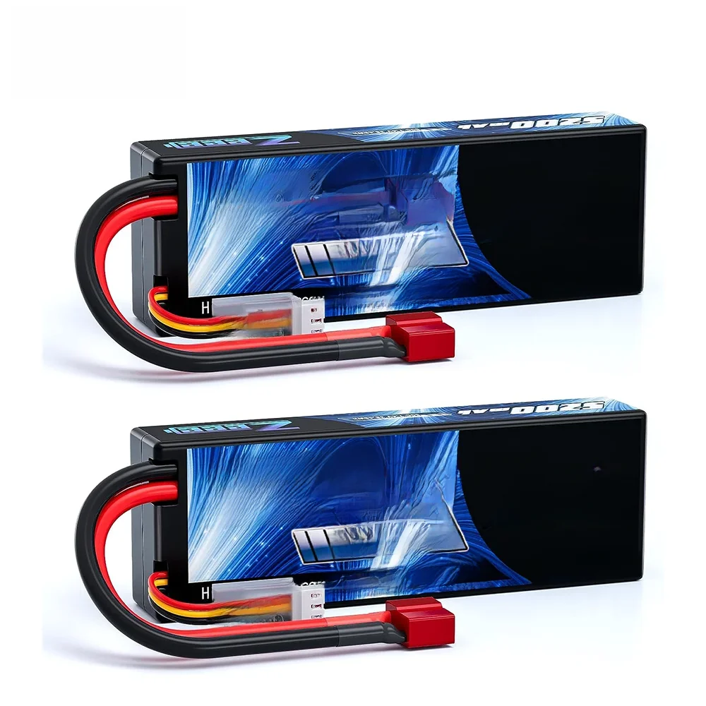1/2 eenheden Zeee 5200mAh 7.4V 50C Lipo Batterijen voor RC Auto 2S RC Lipo Batterij met T Plug Voor RC Drone Auto Vrachtwagen Helikopter Boot - afbeelding 2