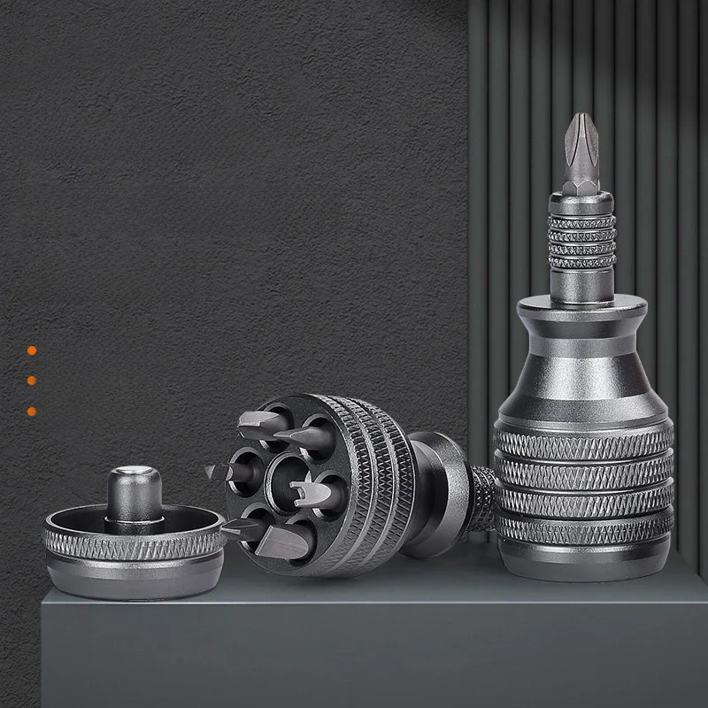 Mini śrubokręt 7 w 1 EDC Śrubokręt ze stopu tytanu S2 Torx Phillips Zestaw bitów do śrubokrętów Przenośne narzędzie do naprawy w domu — zdjęcie 2