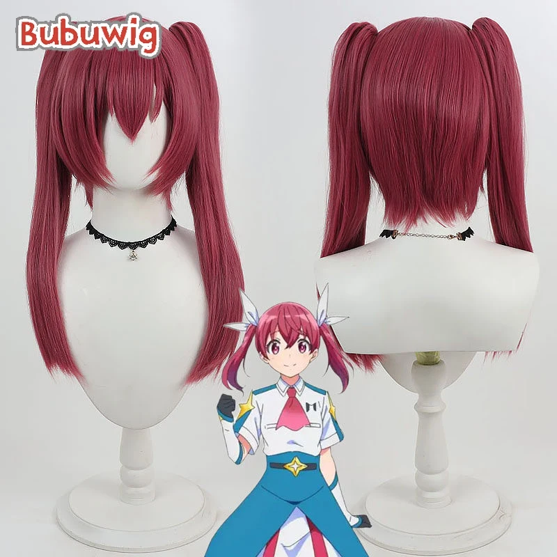 Bubuwig Synthetic Hair Sakuragi Kana Cosplay Wigs Magilumiere Co Ltd Sakuragi Kana 40cm Wine Red Ponytail Wig Heat Resistant