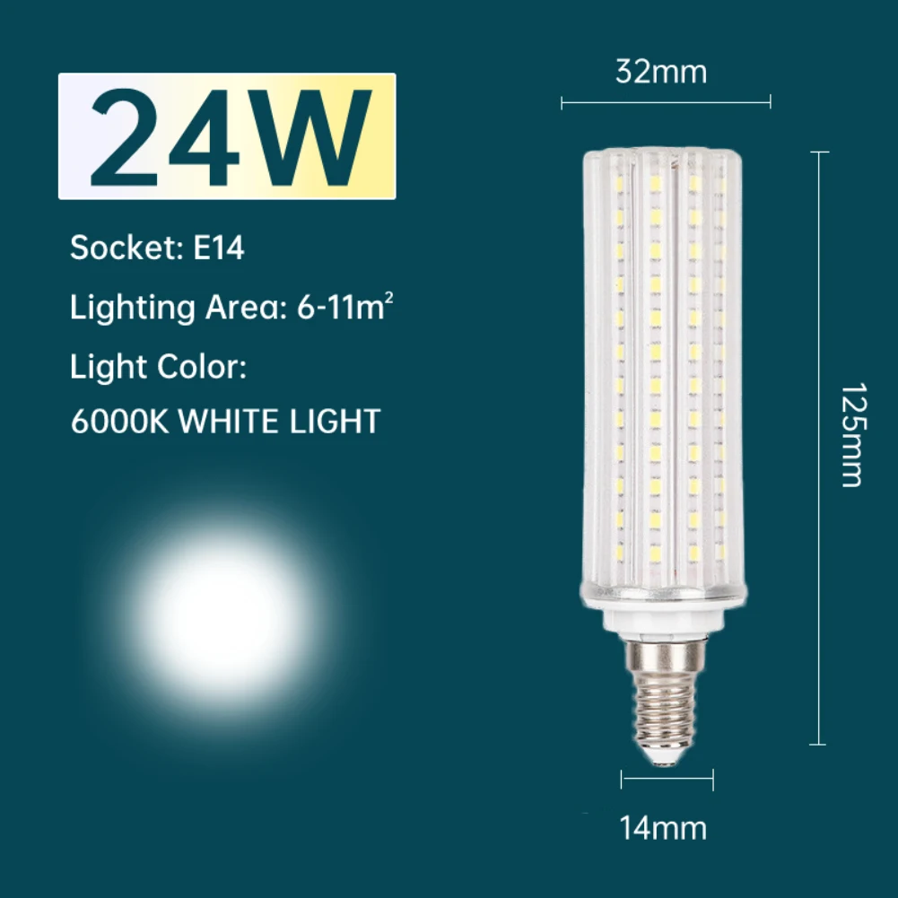 24w Led Lampada E27 E14 For Home Bath Living Room Lighting Bulb Corn Light Bulb 6000k Led Lamp Chandelier Bedroom