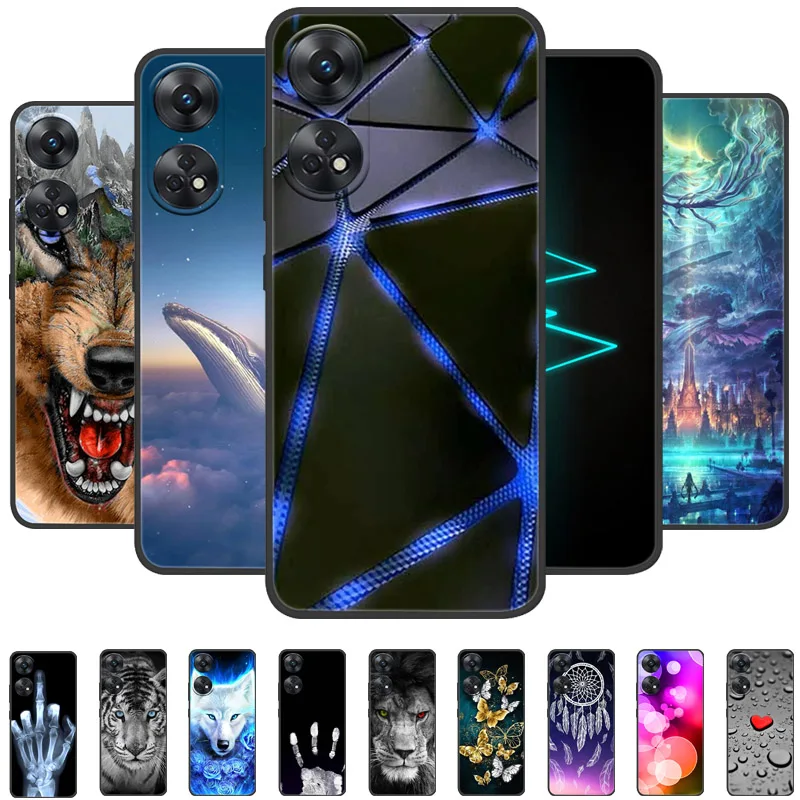 For OPPO Reno 8T Case CPH2481 Wolf Marble pattern Soft Silicone Clear Cover Funda for OPPO Reno8 T Phone Case Reno 8T 4G Coque