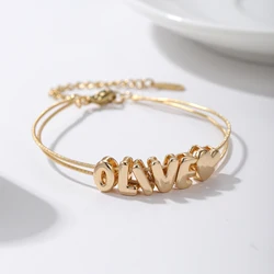 Customized Name Bracelet Round Snake Chain Bubble Letter Bracelet Puff Letters Bracelets Initial Balloon Letter Gift for Her