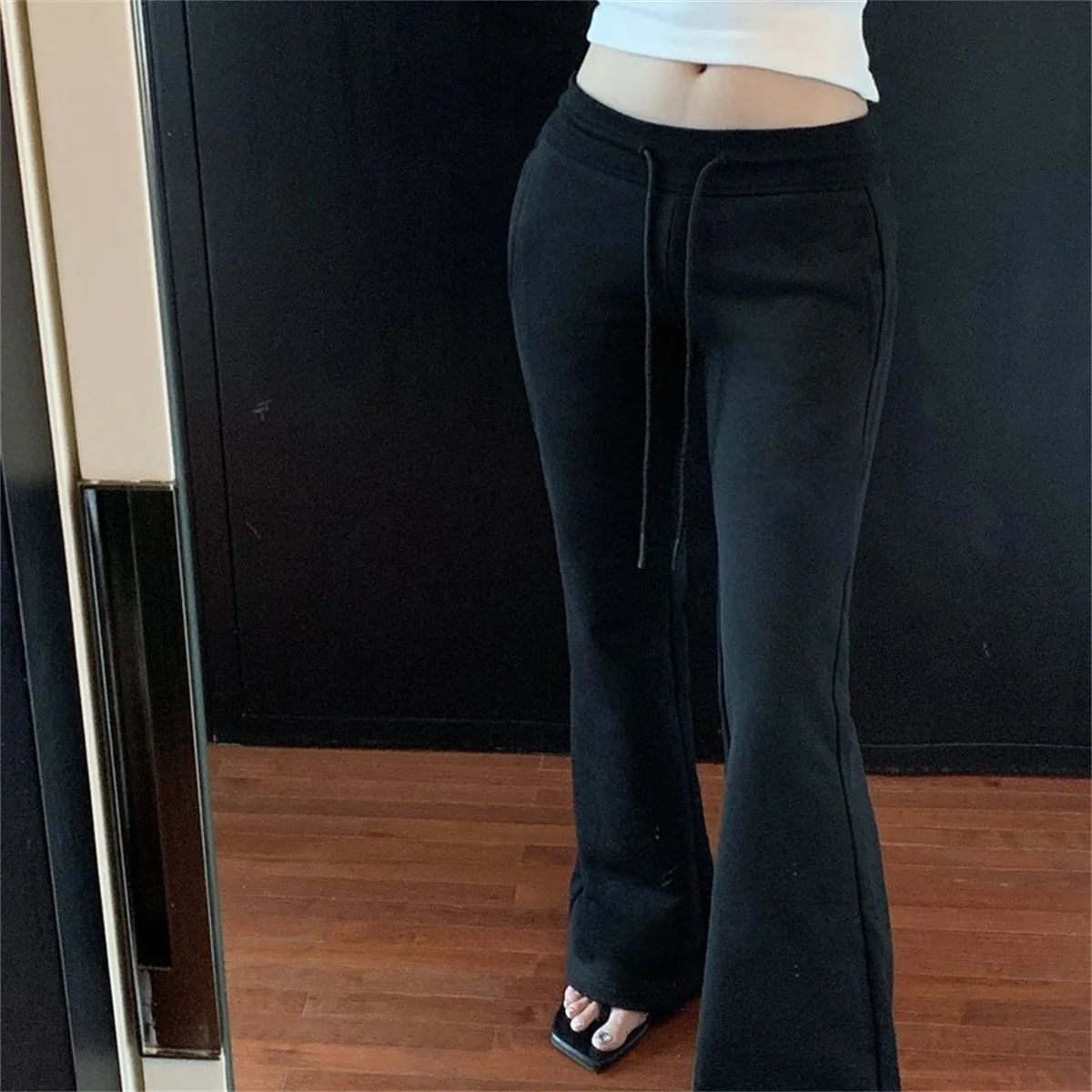 Y2k Hottie Low Waist Pants Women’s Sweatpants Solid Casual Vintage Sports Yoga Female Streetwear Flared Floor Pants And Trousers 4 Y2k Hottie Low Waist Pants Women's Sweatpants Solid Casual Vintage Sports Yoga Female Streetwear Flared Floor Pants And Trousers 4