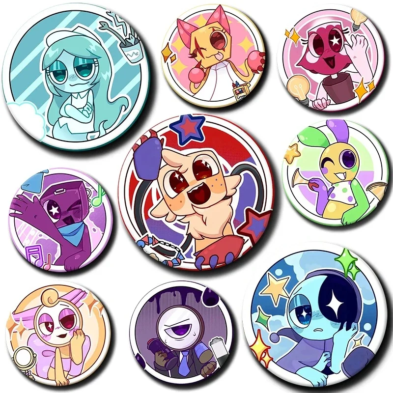 58mm jeu d'horreur chaud Dandys World Sprout Anime broche créative dessin animé drôle Meme broche fer blanc Badge pour sac vêtements décor cadeaux