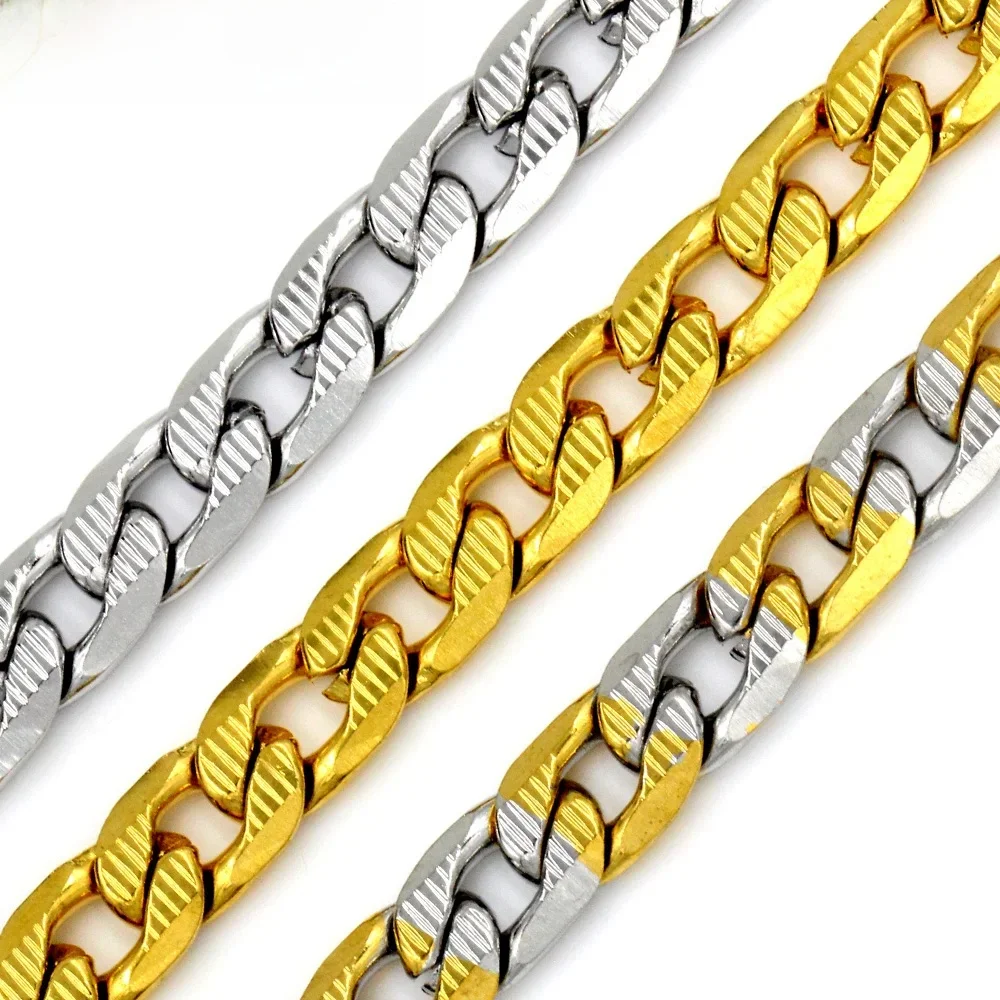 LUXUKISSKIDS Kpop chaînes à maillons pour homme femme bordure cubain 6/8MM solide Colar basique gothique colliers Punk accessoires en acier inoxydable