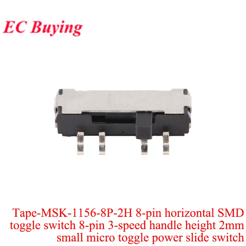 5–100 Stück Mikro-Power-Kippschalter, DIP-Ein/Aus, 1P2T, SPDT, SMD-Kippschiebeschalter, ein- und zweireihig, direkt eingesetzt, horizontal – Detail 8