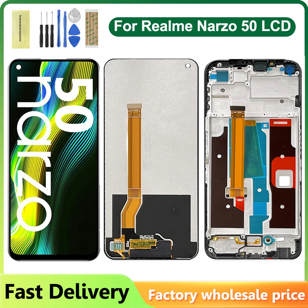 

6.6'' For Realme Narzo 50 LCD Display Touch Screen Digitizer Assembly Repair Parts For OPPO Narzo50 RMX3286 LCD