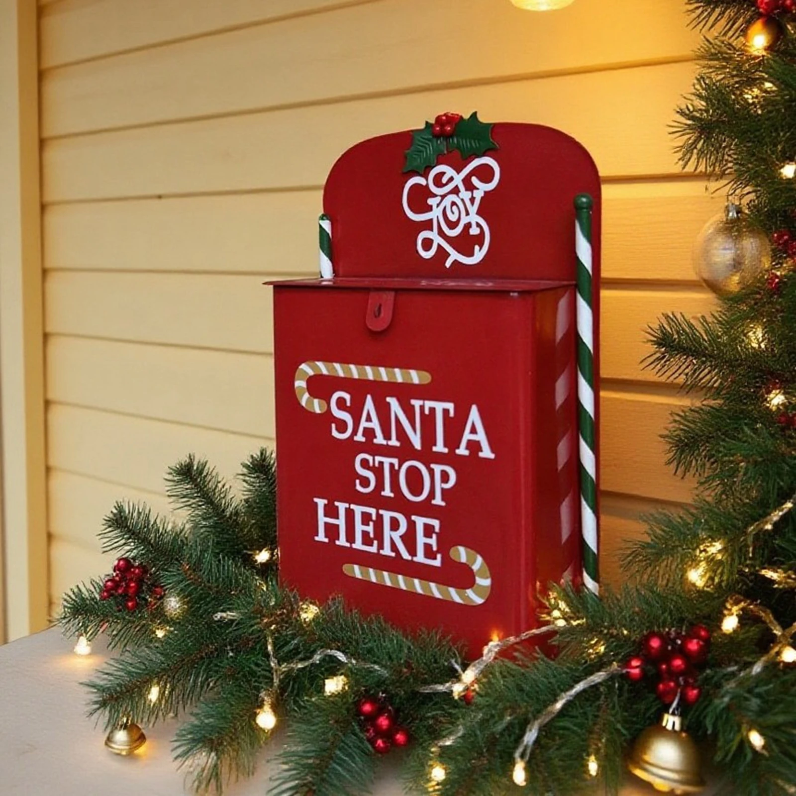 

Настенный рождественский почтовый ящик, железный уличный рождественский почтовый ящик с буквами для дома, праздничные ворота, прихожая, почтовый ящик для газет