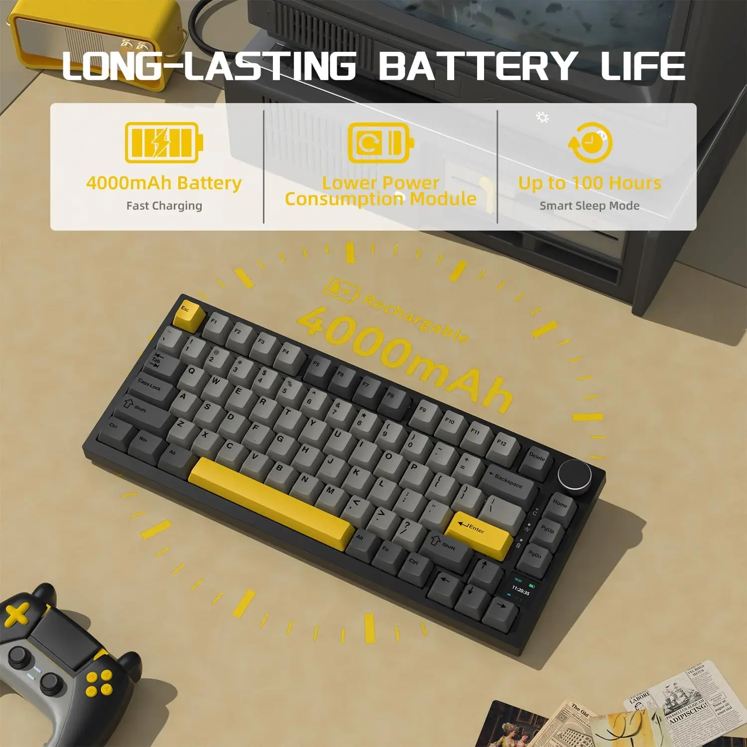 Teclado mecánico inalámbrico AJAZZ AK820 Pro, imagen 6