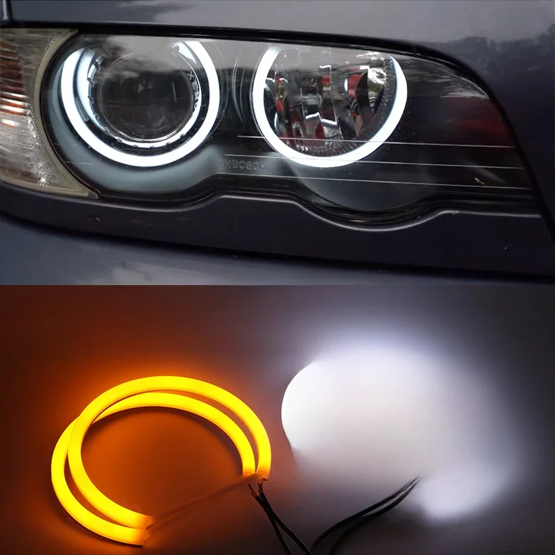 Angel Eyes Anéis Luz Diurna, Excelente LED de Algodão, BMW Série 3, E46, 316i, 318i, 320d, 323i,