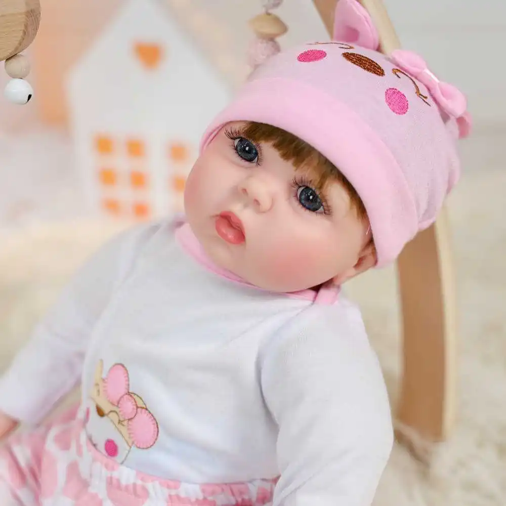 Cloveray 22 inch Classic Realistic Reborn Baby Doll Super Cute Soft Vinyl Doll High Quality Toy Playing House Doll Kid Xmas Gift