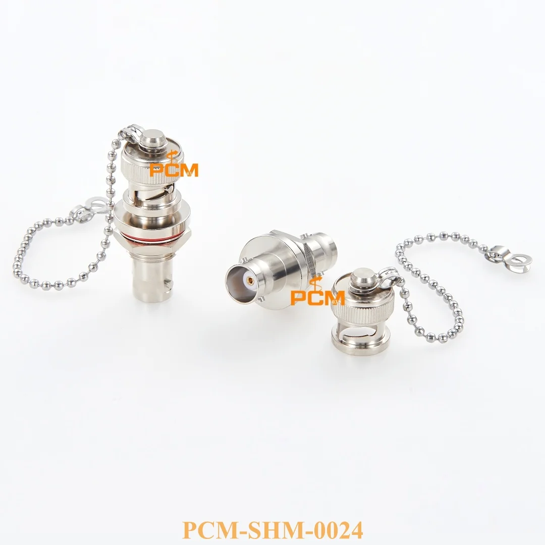 BNC Male to Male Bulkhead Adapter, Panel Mount RF Coaxial Coupler, 50 Ohm, Straight Through Connector