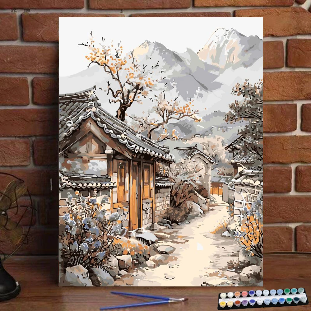 Painting by Numbers Autumn country house Art Culture Digital Painting Handmade Adult Children Gift Wall Decoration Digital Art