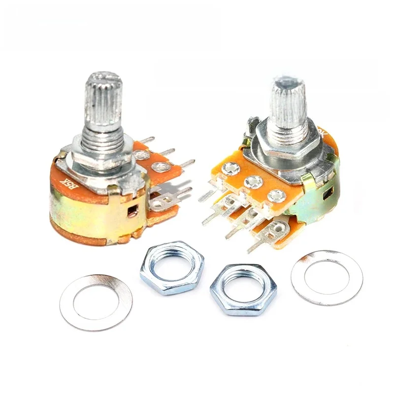 5szt WH148 B1K B2K B5K B10K B20K B50K B100K B500K 6Pin Wzmacniacz wału Podwójny potencjometr stereo 1K 2K 5K 10K 50K 100K 500K — zdjęcie 2