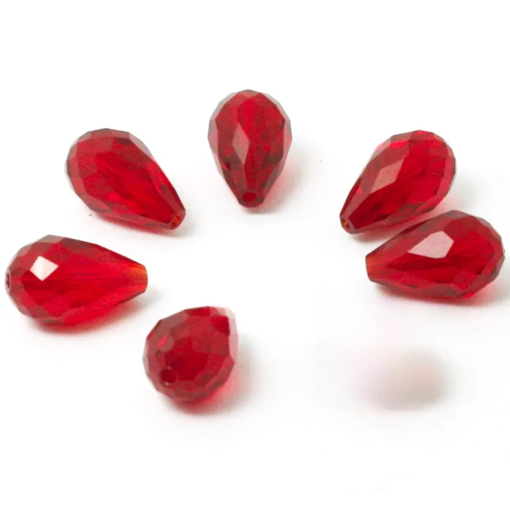 Top Quality Tear Drop Crystal Beads 10 sztuk/partia białe czerwone niebieskie szkło Waterdrop koraliki na bransoletka z koralików naszyjnik biżuteria DIY Making — zdjęcie 2