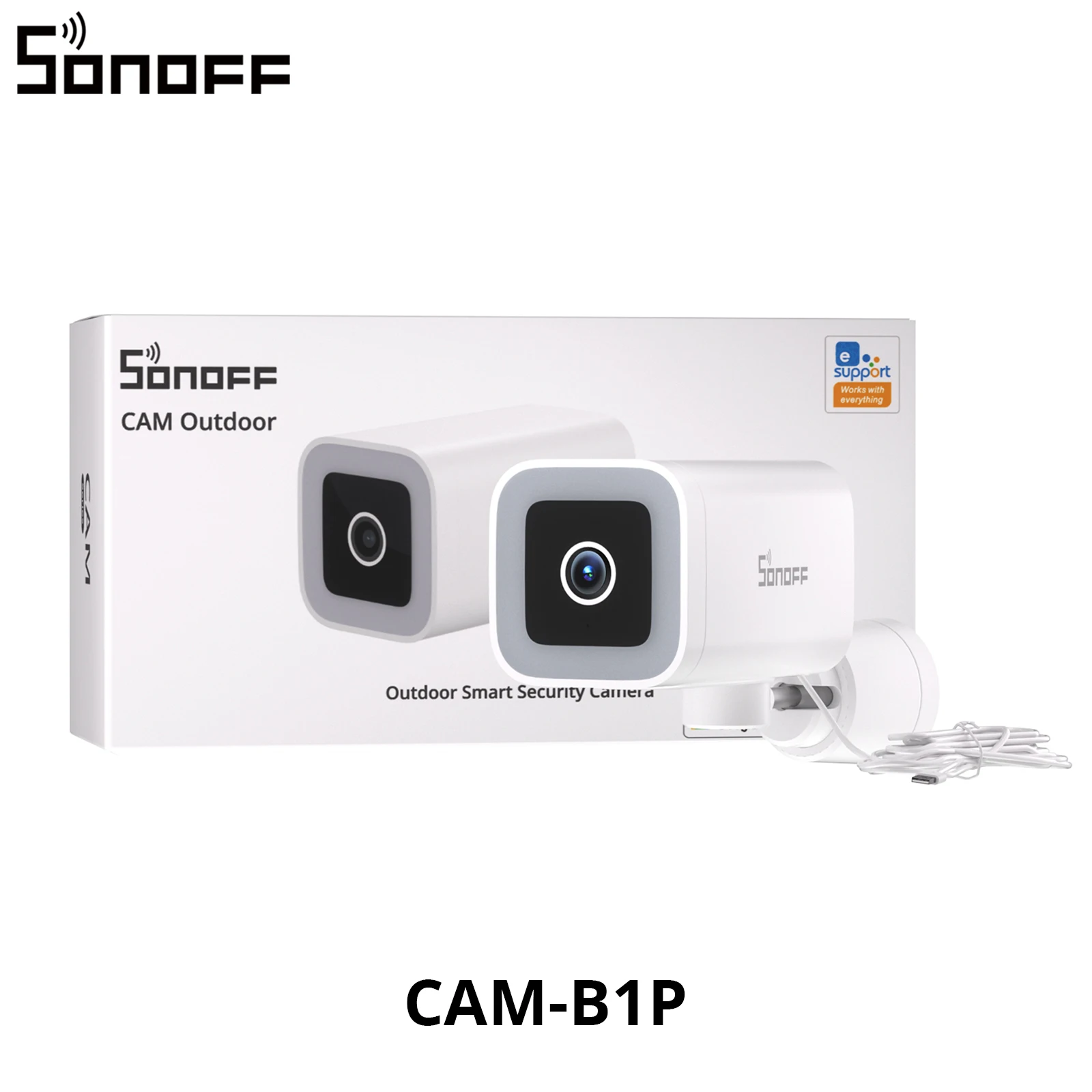 SONOFF CAM-B1P 2K HD Outdoor WLAN Überwachungskamera – KI-Personenerkennung, IP65 wetterfest, Smart Tracking, Farb-Nachtsicht