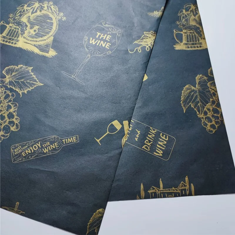 Customised 17g Printed Silk Wrapping Packaging Tissue Paper With Logo for Clothing