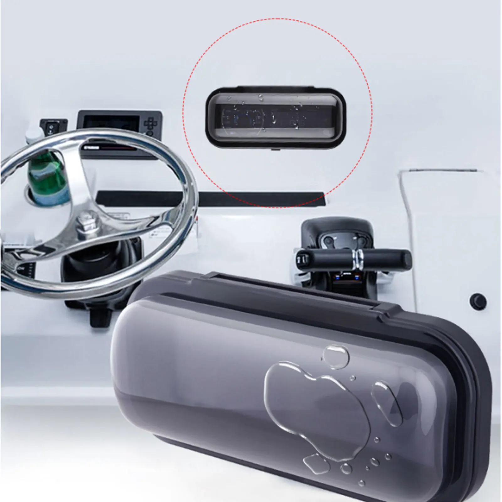 

Marine Radio Cover Waterproof Boat Stereo Housing Cover Shield Radio Splash Guard Housing Generic Case Accessory for Yacht Audio