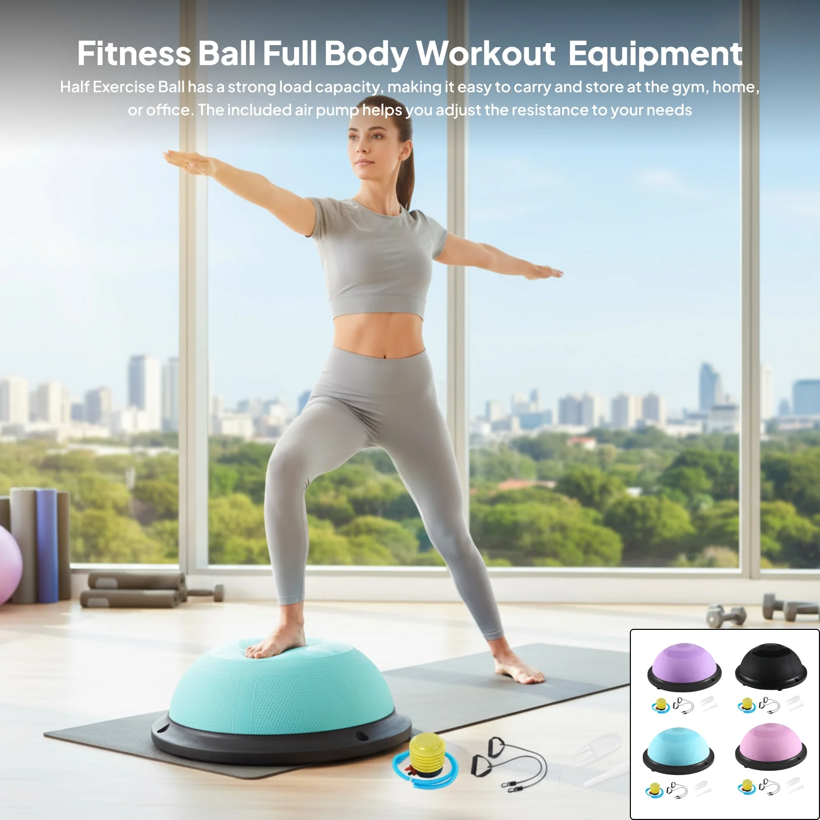 Pelota de equilibrio, pelota semicircular para Yoga, pelota para hacer ejercicio, Pilates, soporte para hemisferio del pie, Pilates, equipo de ejercicio de Yoga