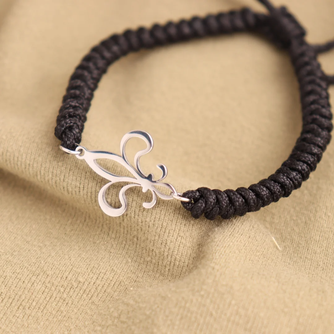 Edelstahl Fleur De Lis Anhänger Armbänder Lilie Blume Saint Nicholas Lotus Katholischen Französisch Königshaus Armbänder Frauen Schmuck – Detail 6