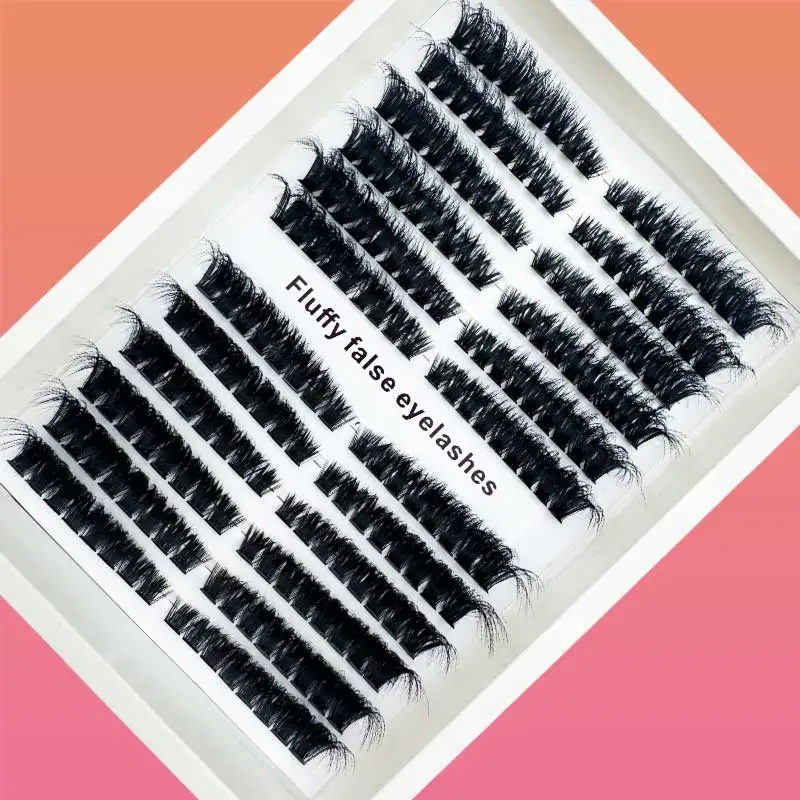 مجموعة رموش رقيق 12 صفًا DD 5D، أطوال مختلطة 10-18 مم، مراوح فيوجن ساخنة مخملية، خفيفة الوزن، مقطوعة مسبقًا لسهولة الرموش بنفسك #6