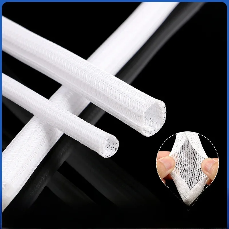 Manchon de câble blanc auto-fermé, 3 5 8 10 13 16 19 25mm, fil USB isolé tressé en PET, cordon d'alimentation, gaine fendue haute Protection