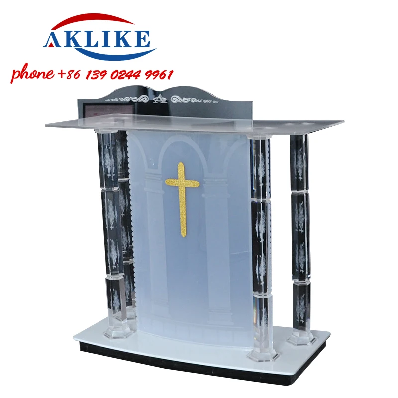 Crystal Pulpit Podium Acrylic Pulpit Church Bible Top Table Pastor Training Speaking Lectern Free Shipping