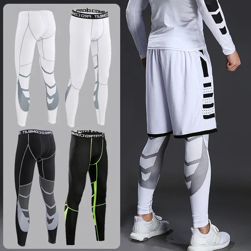 AliExpress NONE Men's Compression Pants Cycling Running Basketball Soccer Elasticity Sweatpants Fitness Tights Legging Trousers Rash Guard Gym