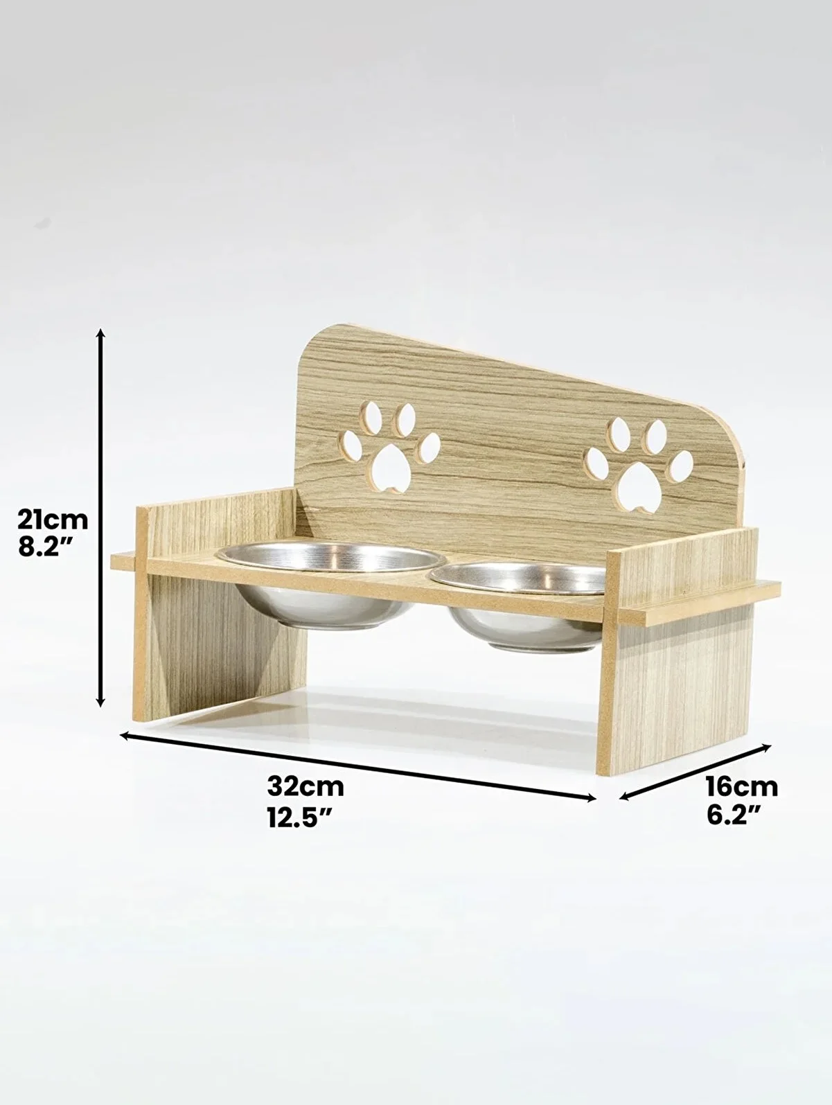 Wooden Custom Name Printed Cat Dog Food Water Bowl Stand Modern Stylish Pet Accessories And Utensils Souvenir Bowls