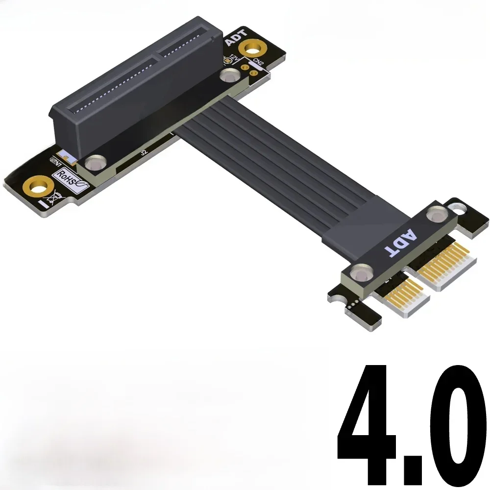 Carte Riser Gen4 PCIE 4.0x1 mâle à 4 femelle, PCI Express PCI-E 4X 1X PCI E Riser Extender, fil ruban, résistant à 90, GPU à angle droit