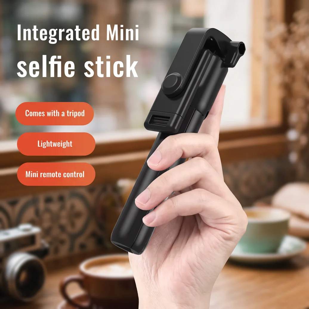 Flexible 360° Handheld Selfie Stick Monopod, Mini Tripod with Wireless Remote, Portable Stand for Cell Phone & Sports Camera