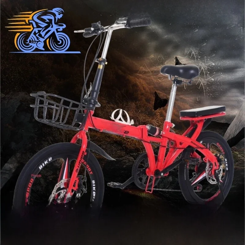 AliExpress SKIG Folding Mountain Bike 16/20 Inch Integrated Wheel Variable Speed Male And Female Adult Student Shock Absorber Bike Camping