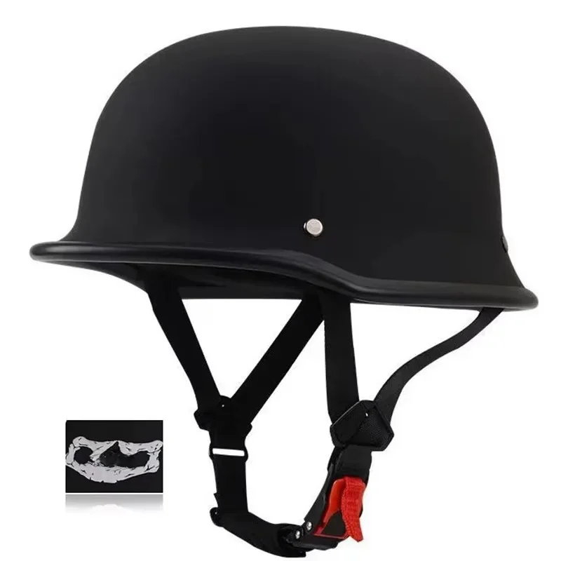 Retro Motorradhelm Vintage Deutscher Halbhelm Open Face Motorrad Roller Casco Moto Helm DOT Zugelassene Größe S-XXXXL