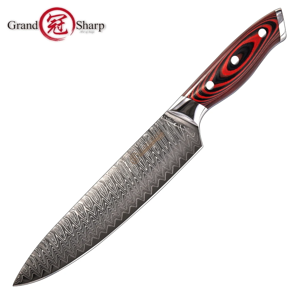 GRANDSHARP Chef Knife 8 Inch Japanese Damascus Stainless Steel VG-10 Damascus Kitchen Knife Cleaver Cooking Tools Knives NEW