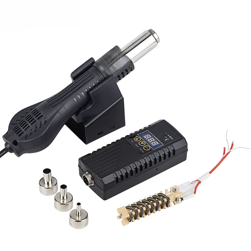 Pistolet na gorące powietrze JCD 8858 Mikro stacja lutownicza LED Cyfrowa suszarka do włosów do lutowania 700W Pistolet termiczny Narzędzia do napraw spawania — zdjęcie 2