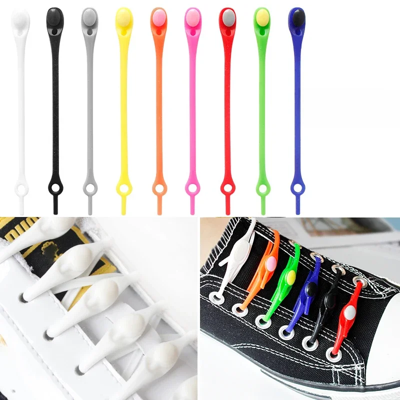12 lacets élastiques en silicone sans lacets, en caoutchouc, sans lavage, pour adultes et enfants, taille unique, polyvalents, s'adaptent à la plupart des chaussures